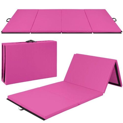 Folding Exercise Fitness Workout Gym Floor Mat w/ Handles - Lot 835