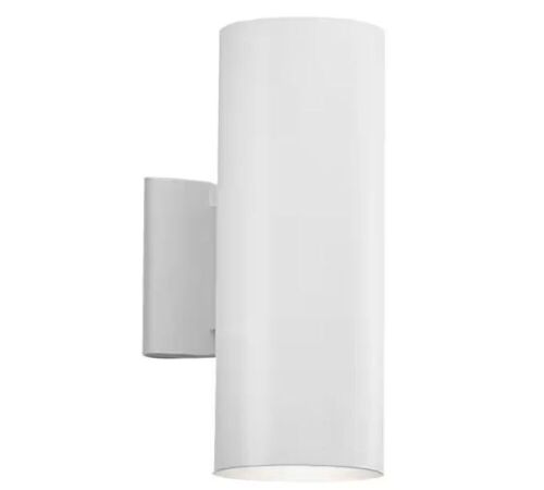 KICHLER Independence 12 in. 2-Light White Outdoor Hardwired Wall Cylinder Sconce with No Bulbs - Lot 854