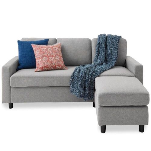 Upholstered Sectional Sofa Couch w/ Chaise Lounge, Reversible Ottoman Bench - Lot 29