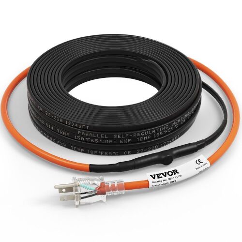 VEVOR Self-Regulating Pipe Heating Cable, 80-feet 5W/ft, 120V - Lot 180