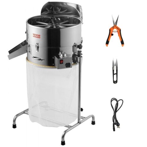 VEVOR 19'' Electric Bud Leaf Trimmer Machine with 60W Adjustable Speed, Stainless-Steel Blades, Mesh Bag & Hand Pruner  - Lot 93