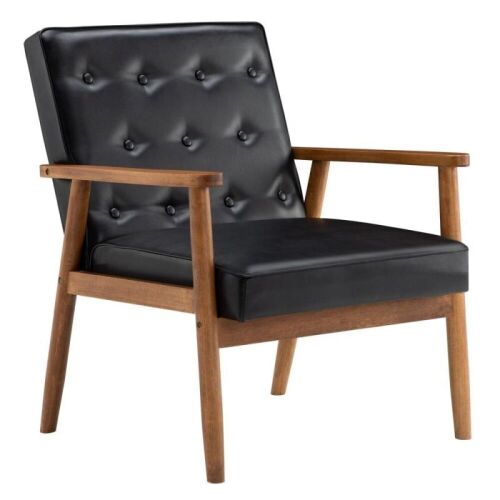  Mid Century Modern Faux Leather Accent Chair - Lot 192