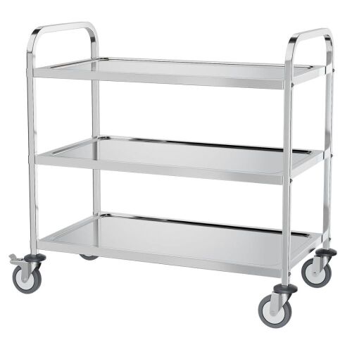 3-Tier Large 330lbs Capacity Stainless Steel Utility Cart with Wheels - Lot 523