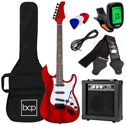 Beginner Electric Guitar Kit w/ Case, 10W Amp, Tremolo Bar - 39in - Lot 289