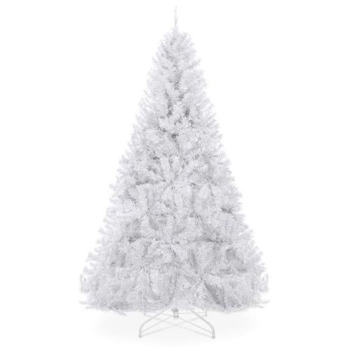 4.5' Premium White Artificial Pine Christmas Tree w/ Tips, Foldable Metal Base - Lot 806