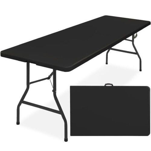 Portable Folding Plastic Dining Table w/ Handle, Lock - 8ft - Lot 492