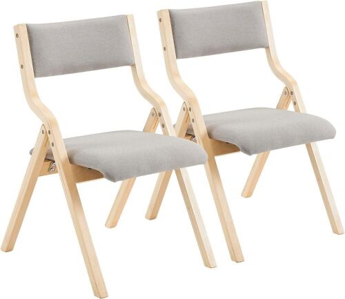Wooden Padded Folding Chairs, 2 Pack - Lot 695