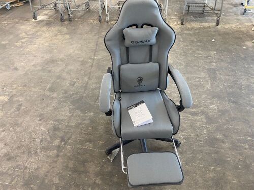 Dowinx Gaming Chair with Massage Cushion - Small Spot on Seat  - Lot 308