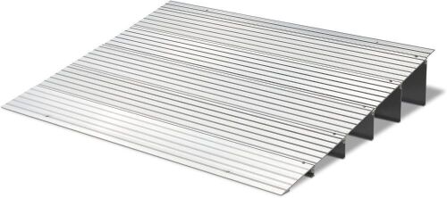  5" Rise Adjustable Aluminum Alloy Mobility Entry Ramp, 700LBS Weight Capacity, 34”L x 27”W x 5”H Silver  - Lot 779