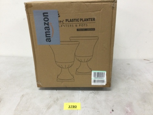 Set of 2 Black Plastic Urn Planters - Lot 3780