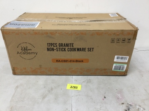 17pc Granite Non-Stick Cookware Set - Lot 3783