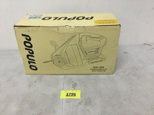Populo Cordless Lithium Ion Drain Cleaner Kit - Lot 3796