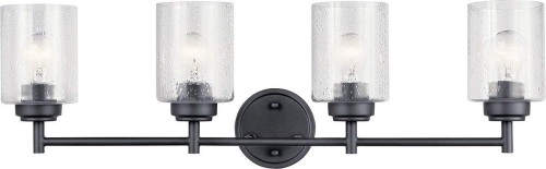 KICHLER 45887BK Winslow Vanity, 4-Light 300 Total Watts, Black - Lot 3908