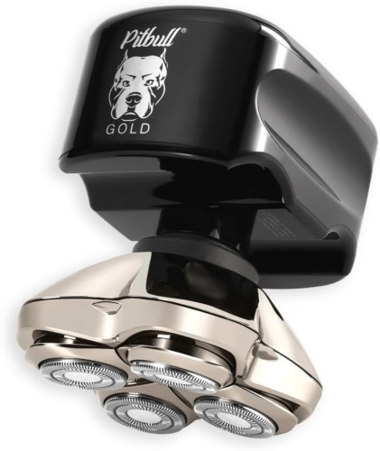 Skull Shaver Pitbull Gold PRO Head and Face Shaver: Ultimate Grooming Kit for Men, 5-in-1 Premium Bald Head Electric Head Shaver, Wet and Dry Easy Head Shaver - Lot 3957