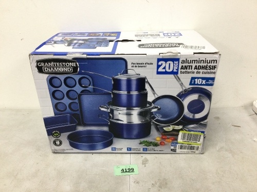 GraniteStone Diamond 20 Piece Aluminium Cookware Set - Lot 4199