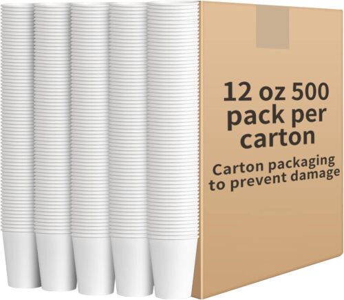 RACETOP Paper Cups 12oz [500 Pack] - Lot 4343