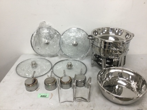 Chafing Dish, Stainless Steel, 4pc Set - Lot 4362