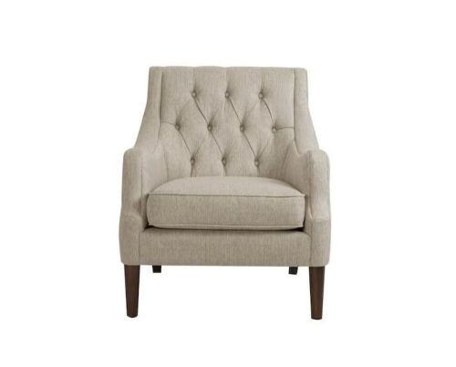 Madison Park Elle Beige Button Tufted Accent Chair - Lot 68
