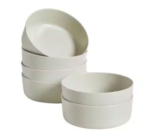 Home Decorators Collection Trenblay Melamine Dinner Bowls in Natural Beige, Set of 6 - Lot 149