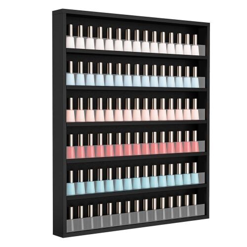 OmySalon 6 Layers Wall Mount Nail Polish Organizer Rack w/Acrylic Baffle - Lot 346