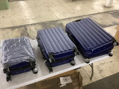 3 Piece Luggage Set - Broken Wheel on Largest - Lot 749