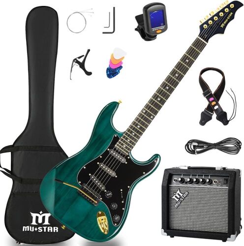  MUSTAR 39" Solid Wood Electric Guitar Kit with 25W Amplifier - Lot 122