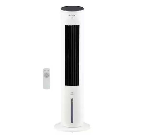 Vissani 1 Gal. 210 CFM 3-Speed Digital Tower Portable Evaporative Cooler with Remote Control Up to 215 sq. ft. - Needs Small Screws for Base - Lot 185