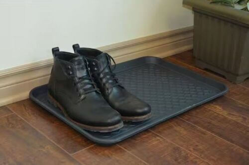 Lot of (6) Techo Boot Classic Black 16 in. x 24 in. Polypropylene Multi-Purpose Boot Tray - Lot 657