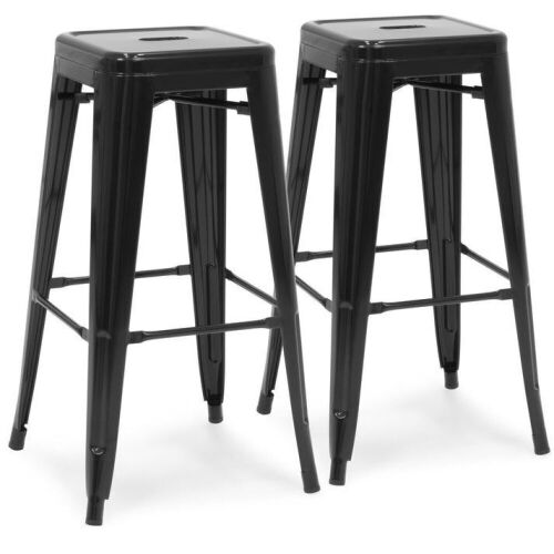 30in Set of 2 Industrial Metal Bar Stools - Lot 624