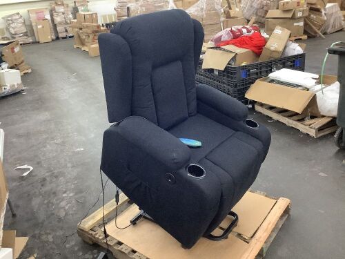 Electric Power Lift Recliner Massage Chair w/ Heat, USB Port, Cupholders - Light Use - Lot 53