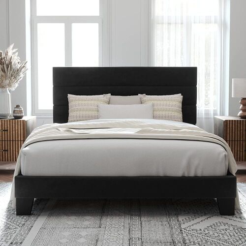 Full Size Upholstered Platform Bed Frame - Lot 126