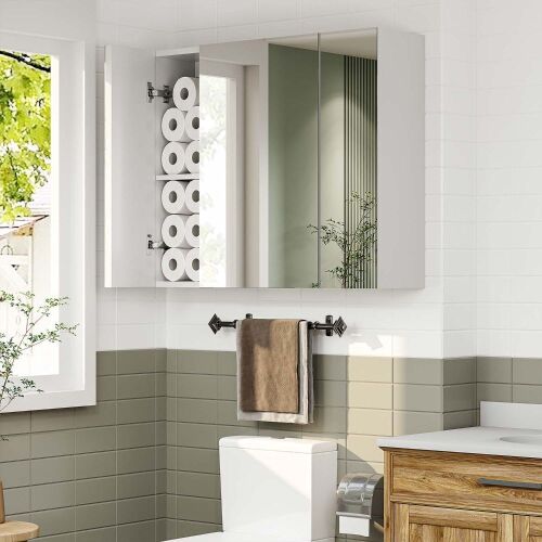 Mirrored Medicine Cabinet With 3 Doors  - Lot 127