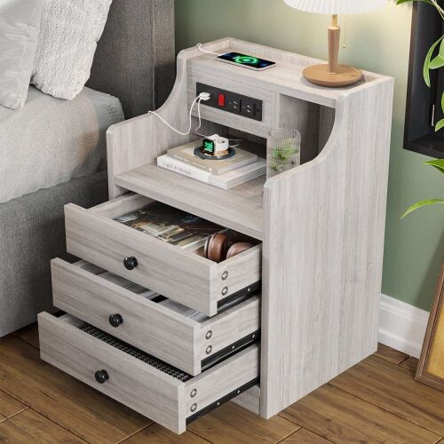 Nightstand with Charging Station - Lot 224