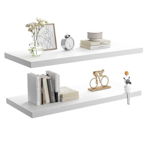 JPND 30 inch Wooden Floating Wall Shelf with Invisible Brackets, Set of 2 - Lot 250