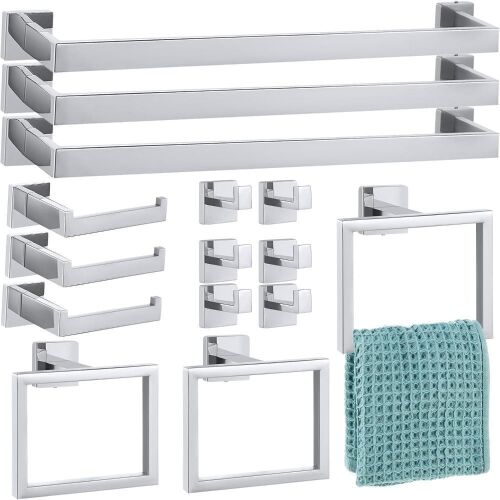 Gisafai Bathroom Hardware Accessories Set, 15 pc  - Lot 300