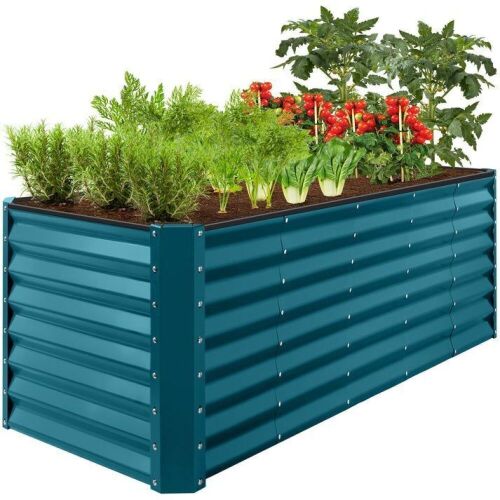 Outdoor Metal Raised Garden Bed for Vegetables, Flowers, Herbs - 8x2x2ft - Lot 318