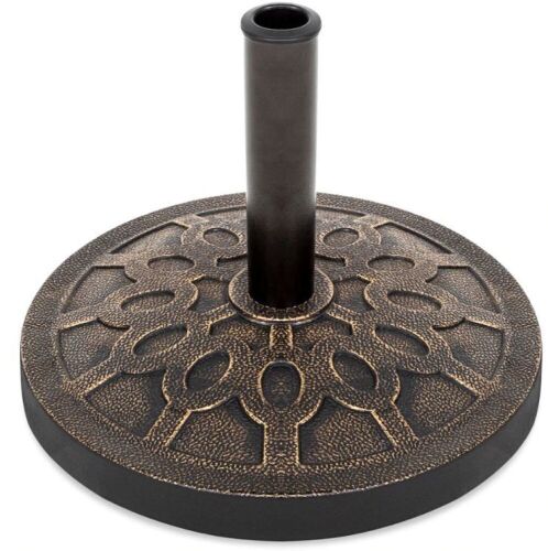 18in Round Patio Umbrella Base Stand w/ Rustic Finish - Lot 327