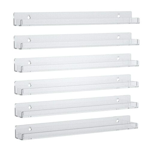 Lot of (5) NIUBEE 24 Inches Clear Acrylic Nail Polish Organizer - 1 Only has 3 Shelves - Lot 343