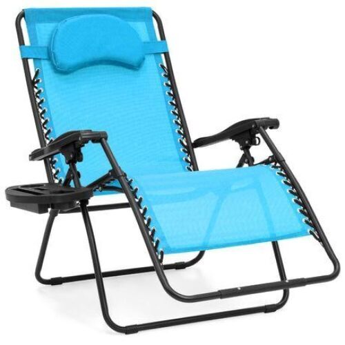 Oversized Reclining Zero Gravity Chair Lounger w/ Cup Holder, Pillow - Lot 415