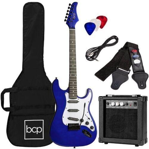 Beginner Electric Guitar Kit w/ Case, 10W Amp, Tremolo Bar - 39in - Lot 445