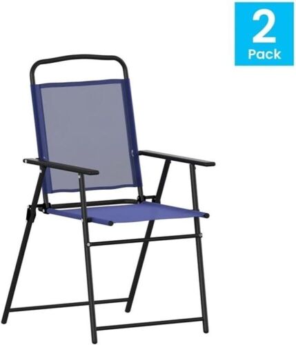 Flash Furniture Mystic Folding Patio Sling Chairs, Set of 2  - Lot 453