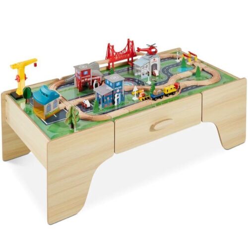 35-Piece Train Table, Large Multipurpose Playset w/ Reversible Table Top - Lot 746