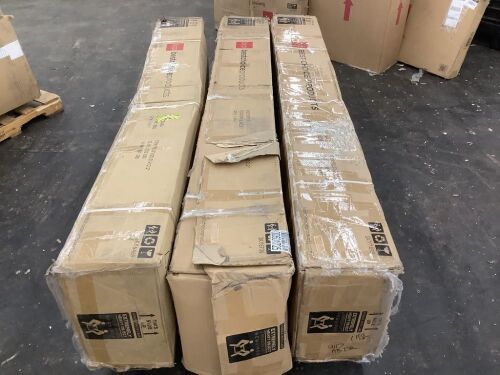 Lot of (3) 10x10 2-Tier Square LED Cantilever Offset Umbrella w/ 360 Rotation - Uninspected - Lot 193