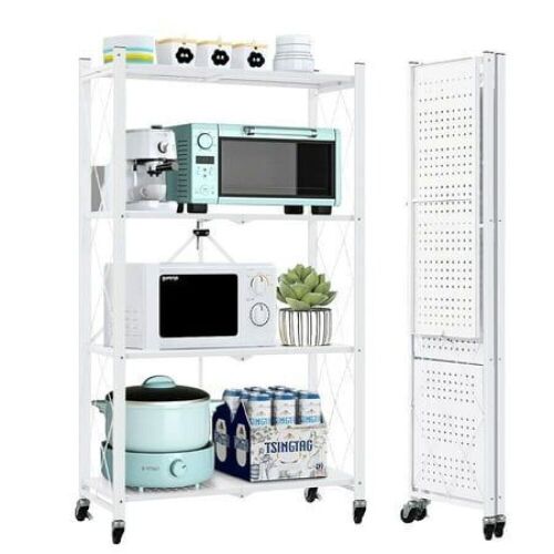 COOKCOK 4-Tier Foldable Storage Shelving Unit - Lot 506