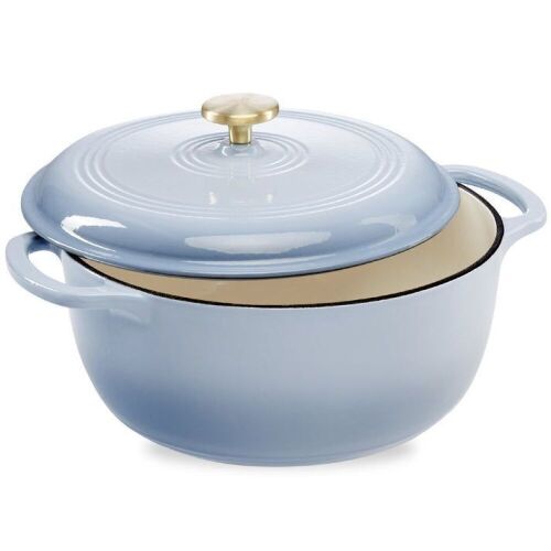 Cast-Iron Dutch Oven Kitchen Cookware w/ Enamel, Handles - 7.5qt - Lot 807