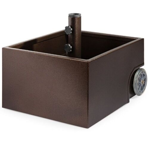 Portable Steel Umbrella Base Stand Up to 150 lbs w/ Fillable Planter, Wheels - Lot 182