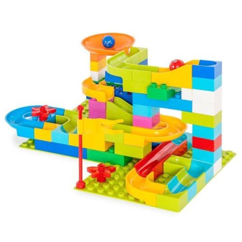 97-Piece Kids Create Your Own Marble Maze Run Racetrack Puzzle Game Set - Lot 109