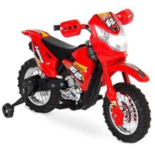 6V Kids Electric Ride-On Motorcycle Toy w/ Training Wheels, Lights, Music - Lot 563
