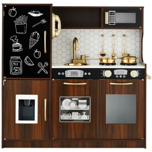 Pretend Play Kitchen Wooden Toy Set for Kids with 11 Accessories - Lot 663