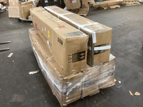Lot of (5) 2-Tier Square LED Cantilever Offset Umbrella w/ 360 Rotation, Base - 10x10ft - Uninspected      - Lot 69